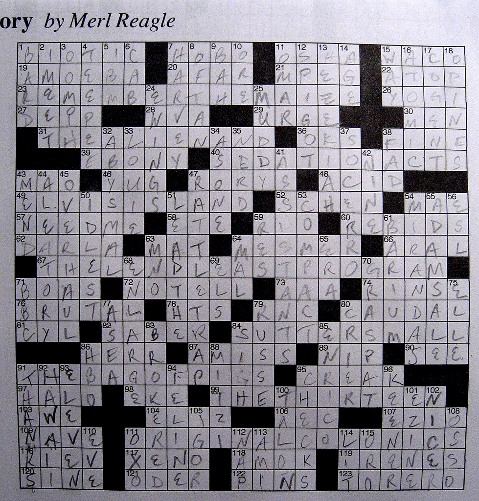 Merl Reagle Sunday Crossword Printable