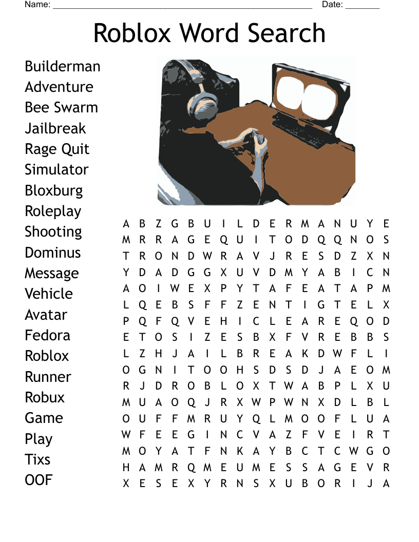 Roblox Games Crossword WordMint