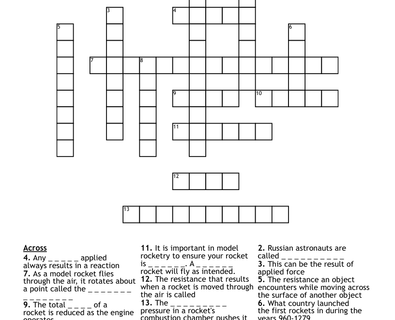 Rockets Crossword WordMint