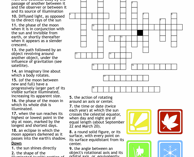 Seasons Crossword WordMint
