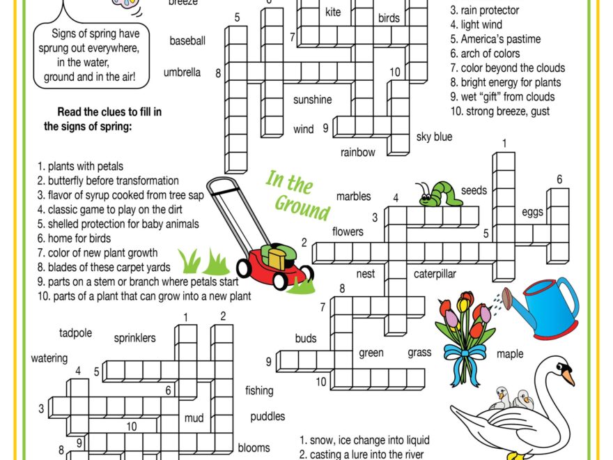 Signs Of Spring Everywhere Printable Crossword Made By Teachers