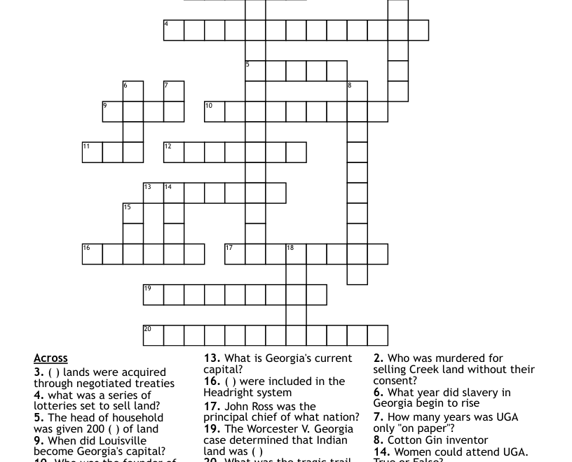 Social Studies Crossword Puzzle WordMint