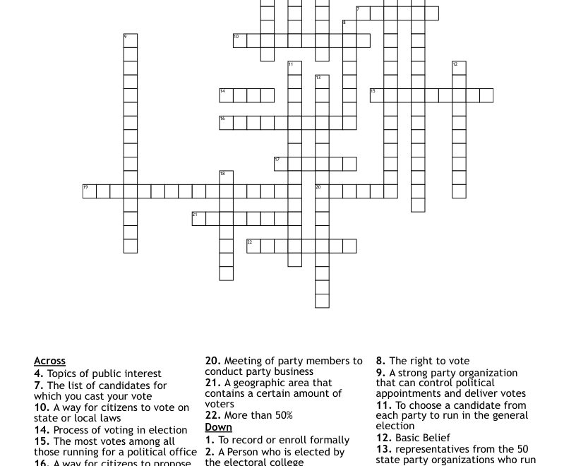 Social Studies Crossword Puzzle WordMint