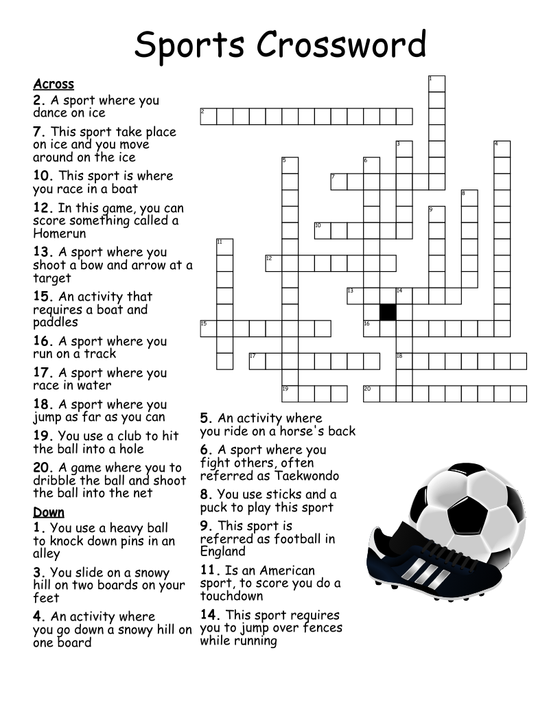 Free Printable Football Crosswords