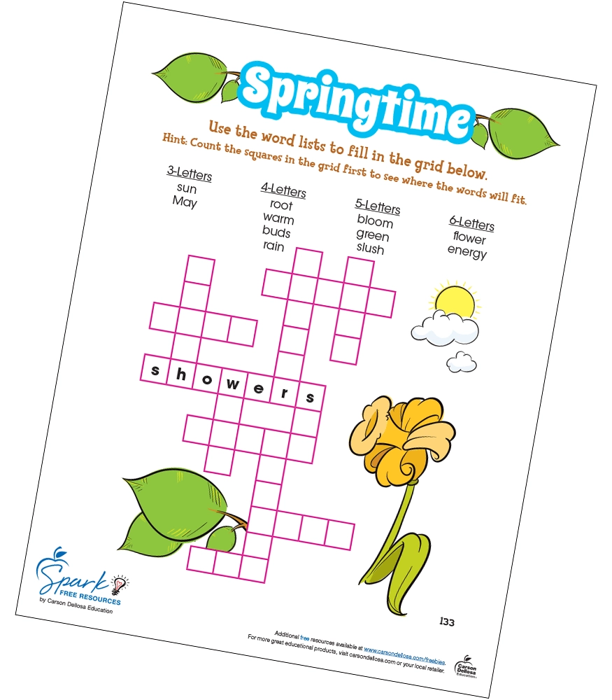 Springtime Letter Count Crossword Puzzle Free Printable Carson Dellosa Springtime Letter Count Crossword Puzzle Free Printable Carson Dellosa