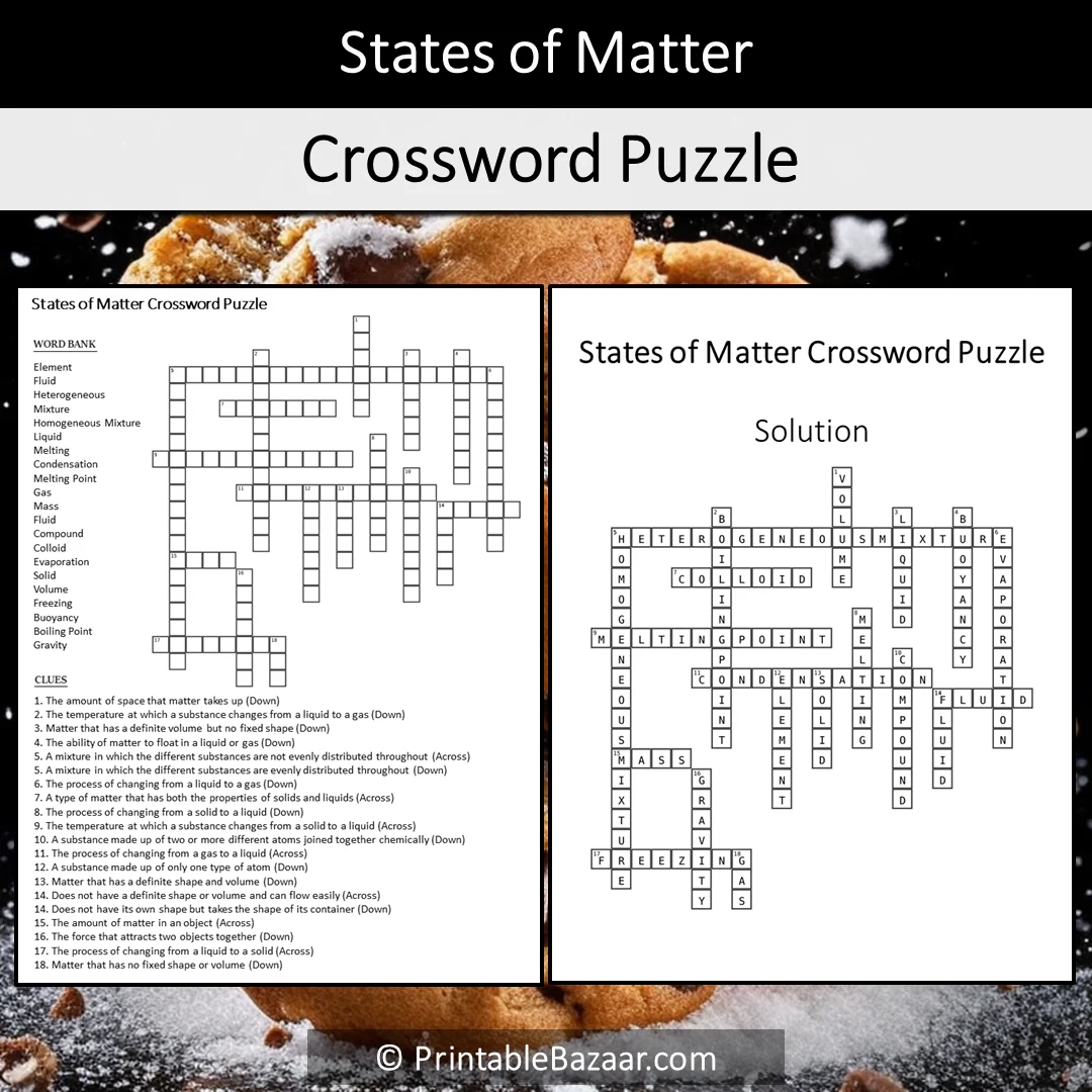 Printable State Crossword Puzzle Printable State Crossword Puzzle