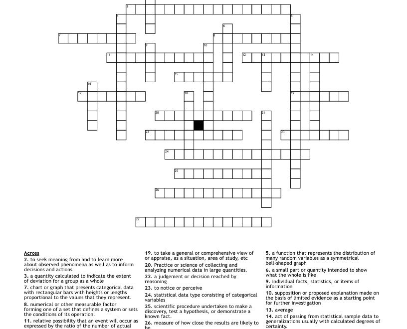 Statistics Probability Crossword WordMint