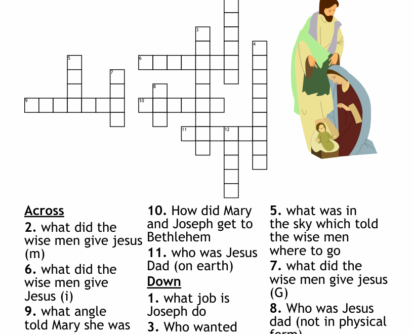 Sunday School Crossword WordMint