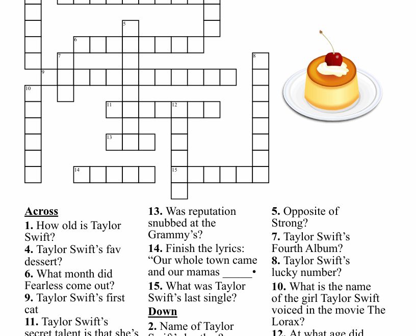 Taylor Swift Crossword WordMint