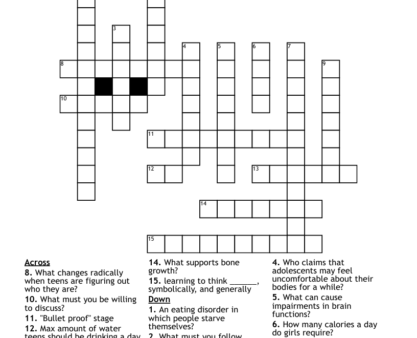 Teen Crossword WordMint