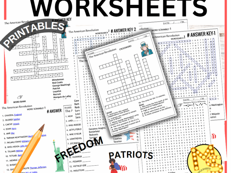 The American Revolution Worksheets Crossword Word Scramble Word Search Quiz Made By Teachers