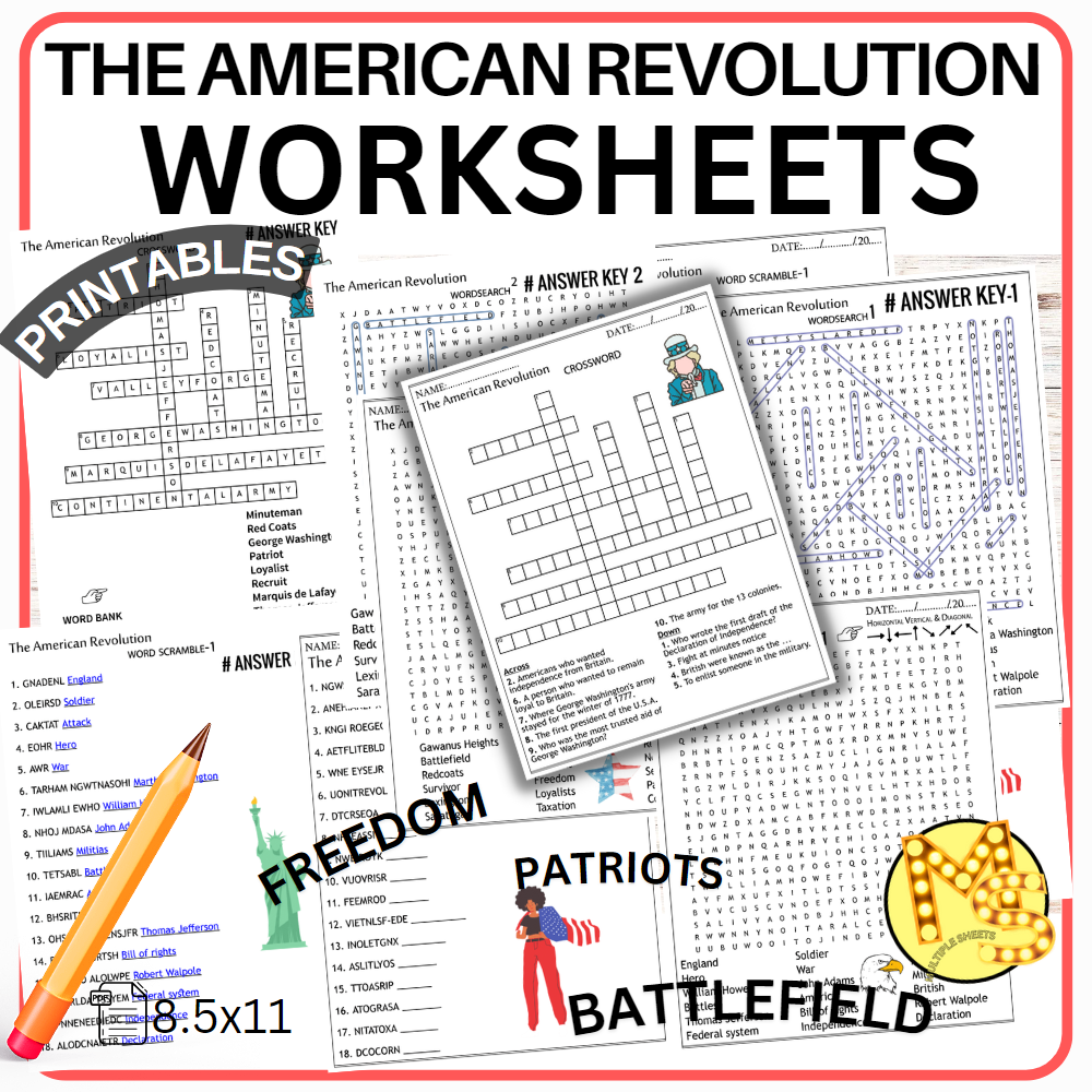 The American Revolution Worksheets Crossword Word Scramble Word Search Quiz Made By Teachers The American Revolution Worksheets Crossword Word Scramble Word Search Quiz Made By Teachers