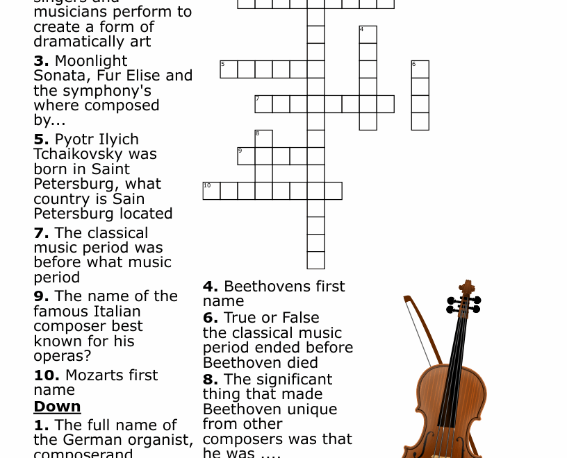 The Classical Period Crossword WordMint