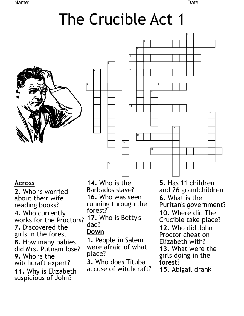 The Crucible Act 1 Crossword WordMint