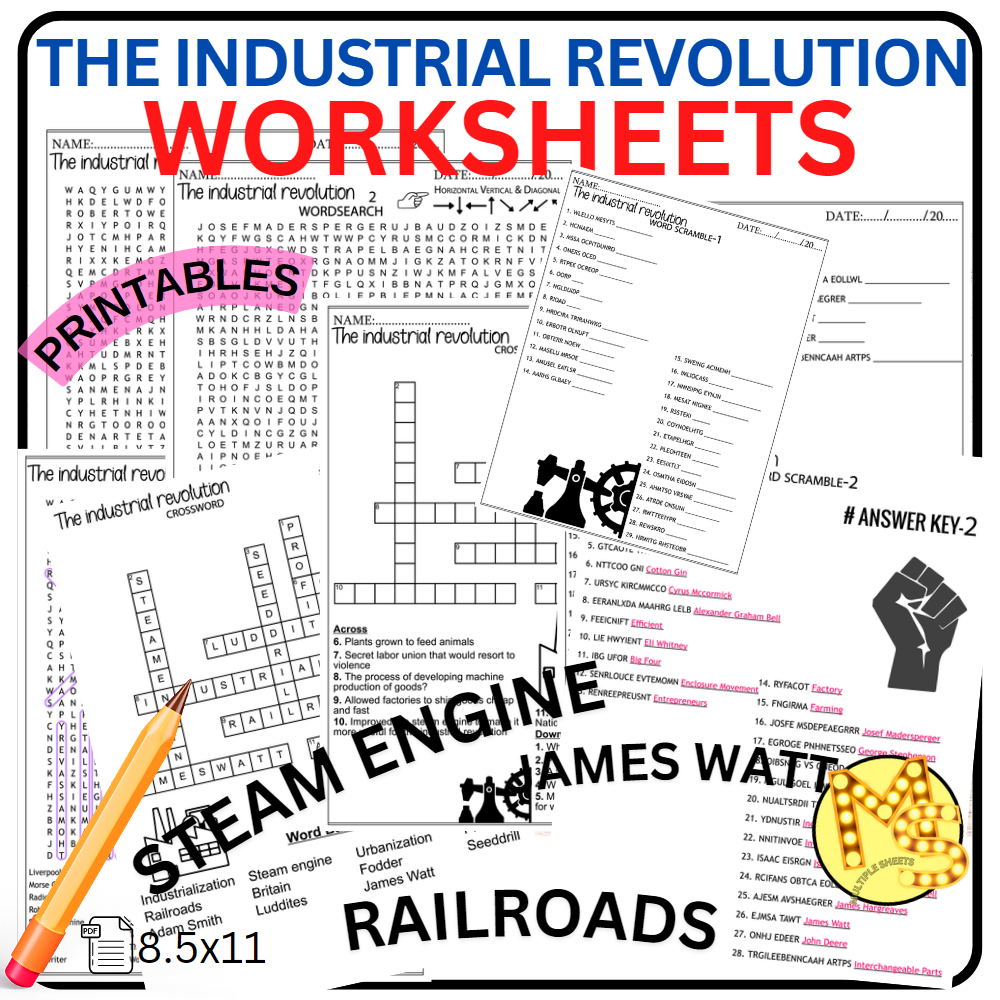 Industrial Revolution Crossword Puzzle Printable Industrial Revolution Crossword Puzzle Printable