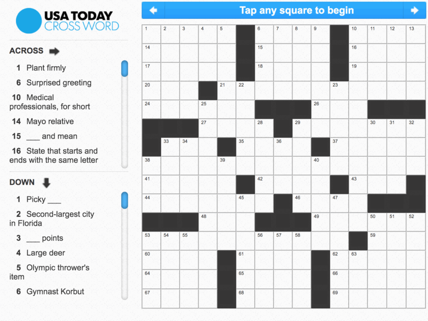 The KADEP Blog USA Today Crossword Puzzle