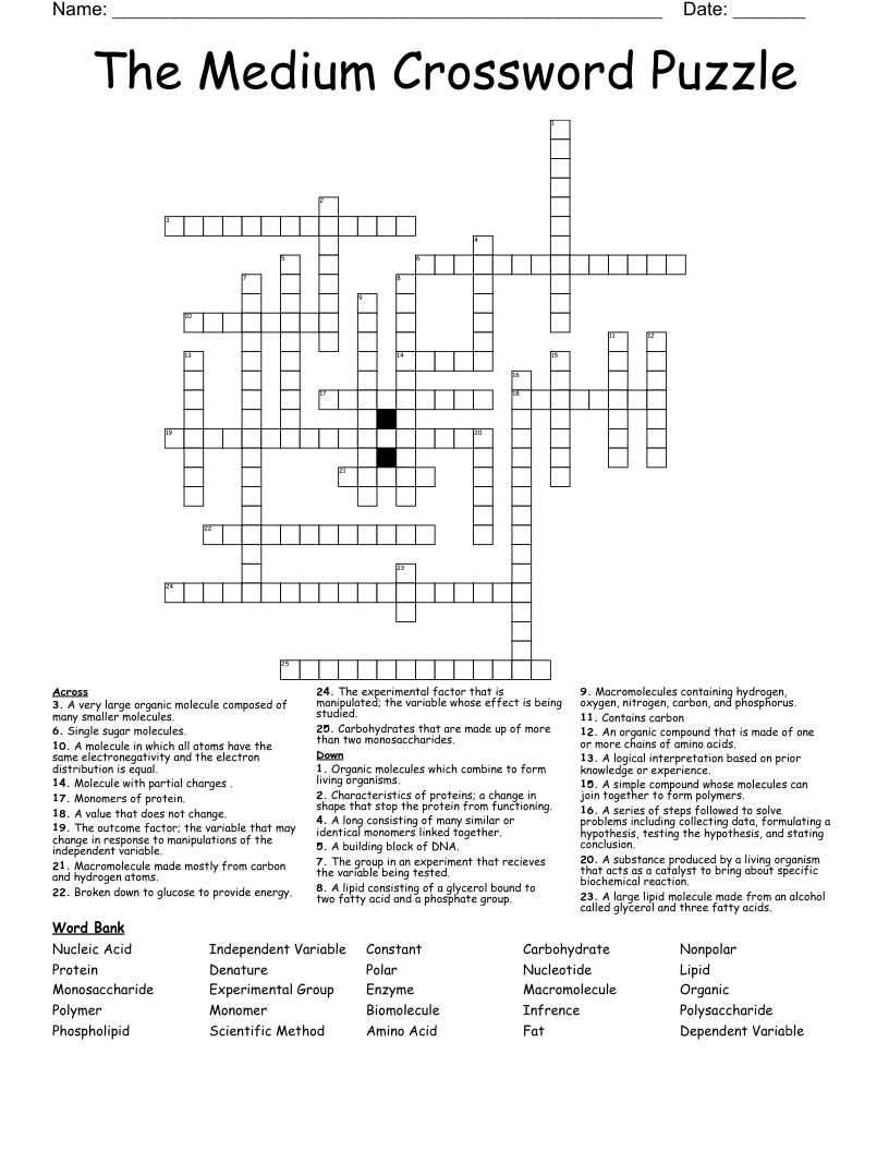 The Medium Crossword Puzzle WordMint The Medium Crossword Puzzle WordMint