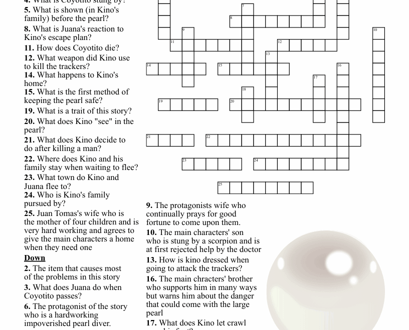The Pearl Crossword Puzzle WordMint