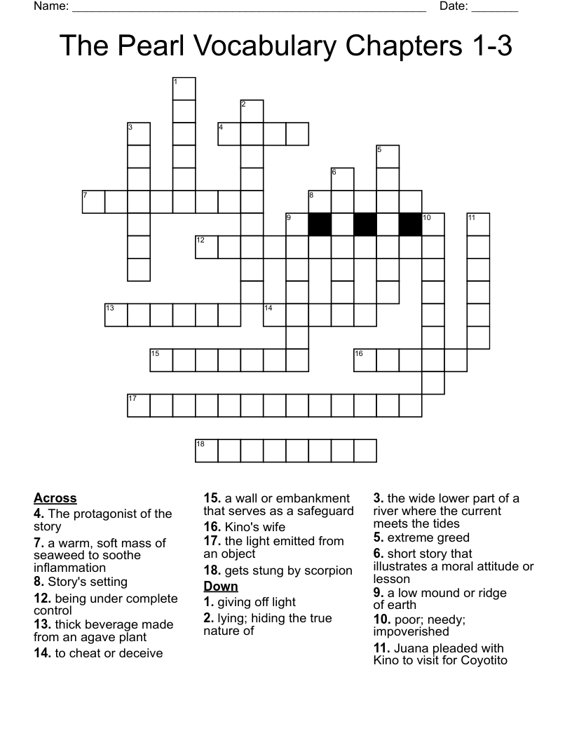 Free Printable The Pearl Crossword Puzzle Free Printable The Pearl Crossword Puzzle