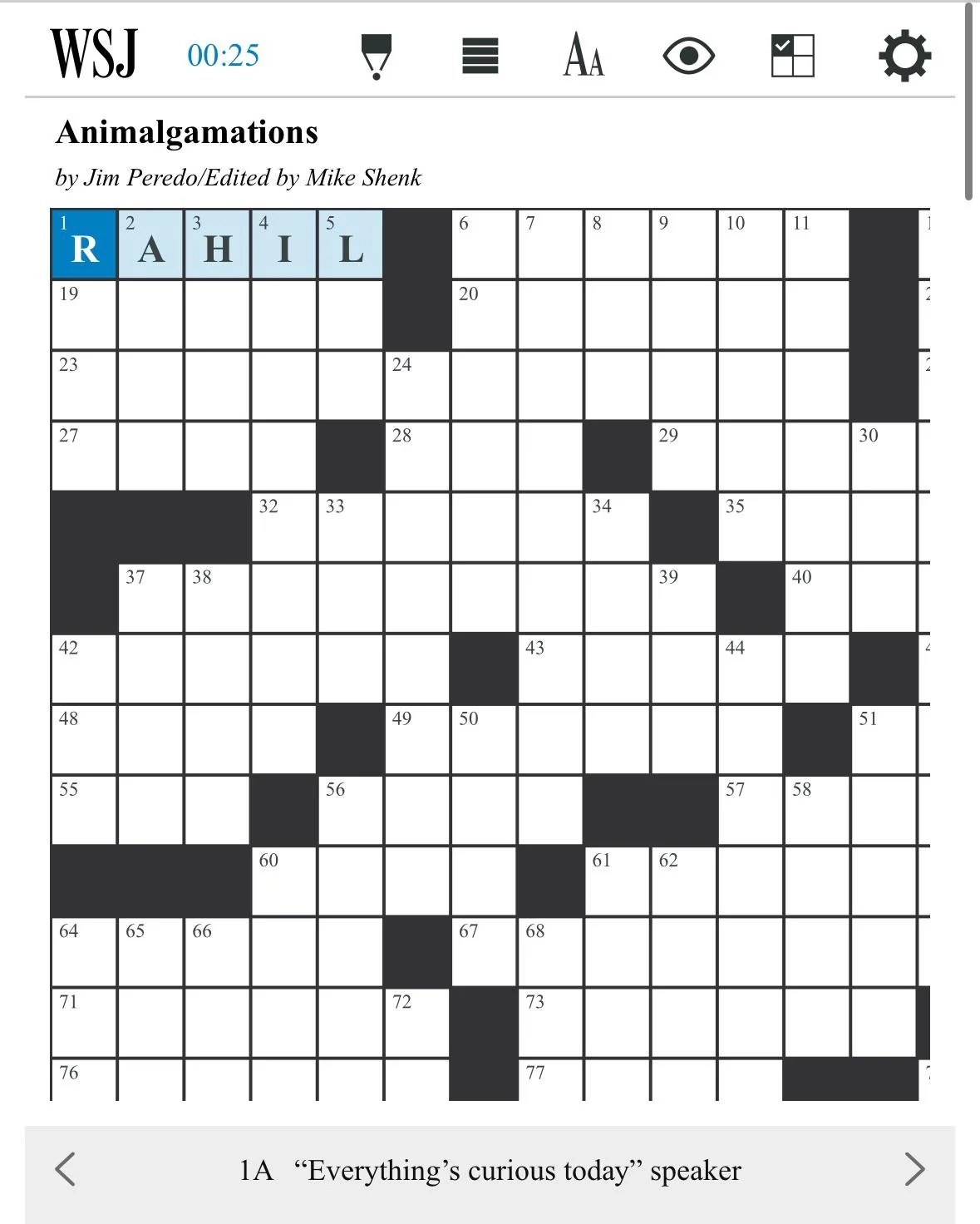 Free Printable Wsj Crossword