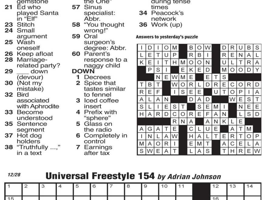 Universal Crossword Puzzles