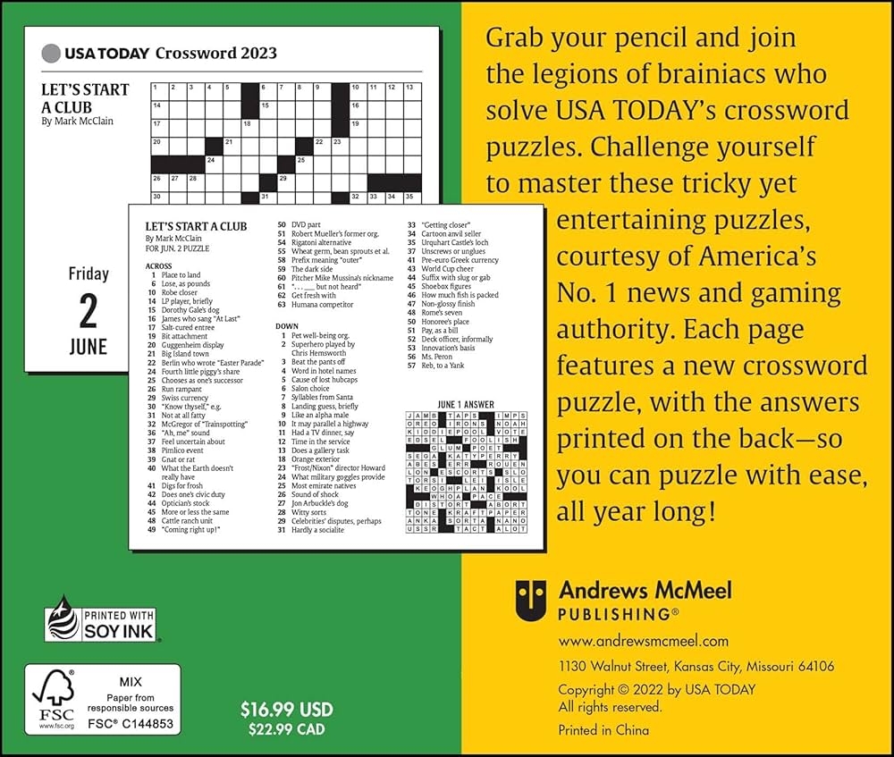 Usa Today Daily Printable Crossword Puzzle