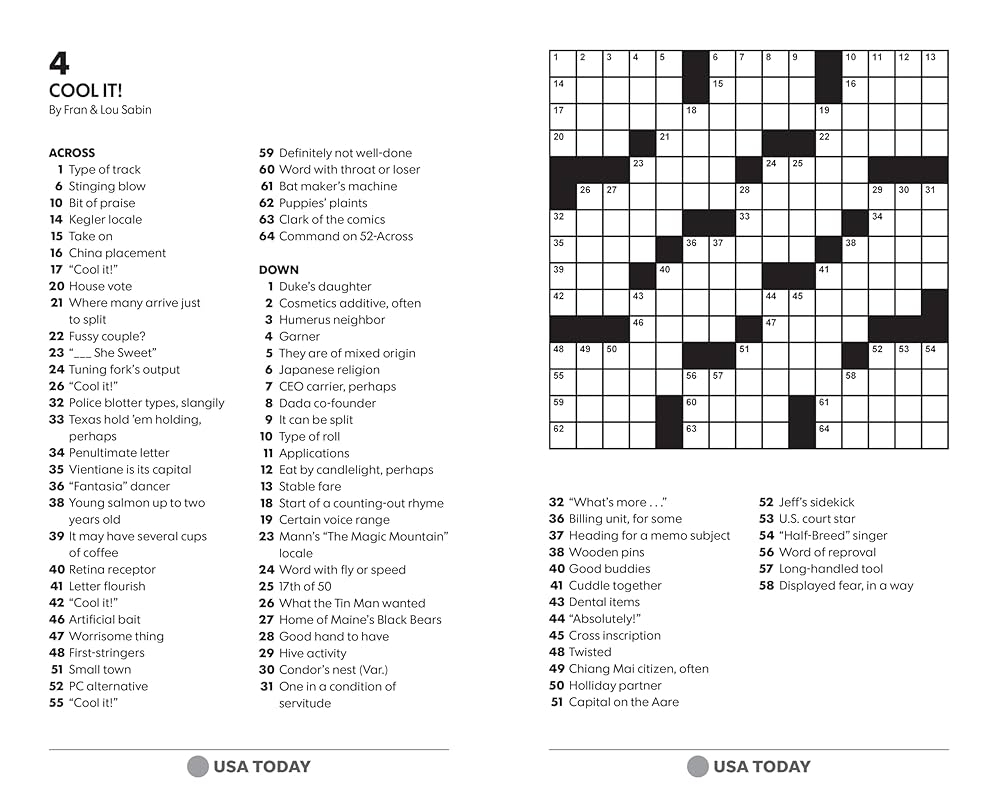 Usa Today Crossword Printable Free