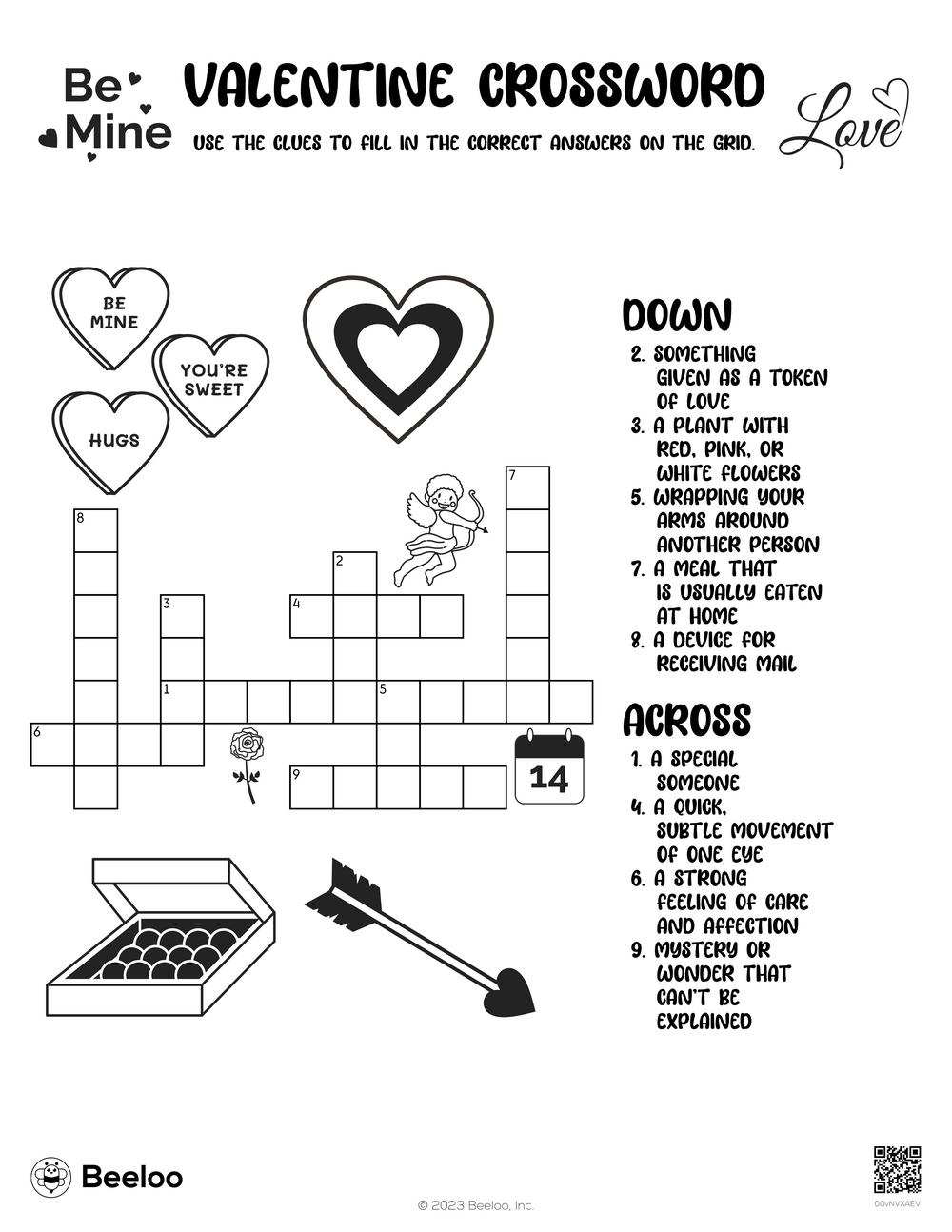 Valentines Day Crossword Puzzle Printables