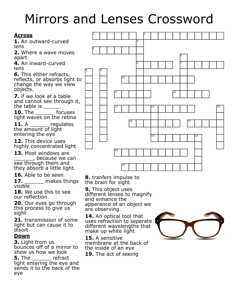 Vision Care Crosswords Word Searches Bingo Cards WordMint