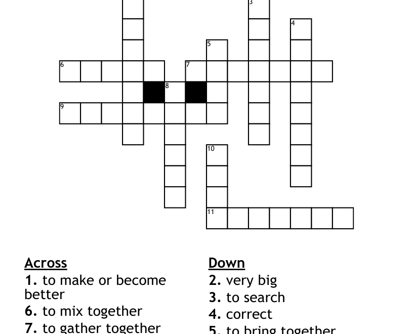 Vocabulary Words Crossword Puzzle 1 WordMint