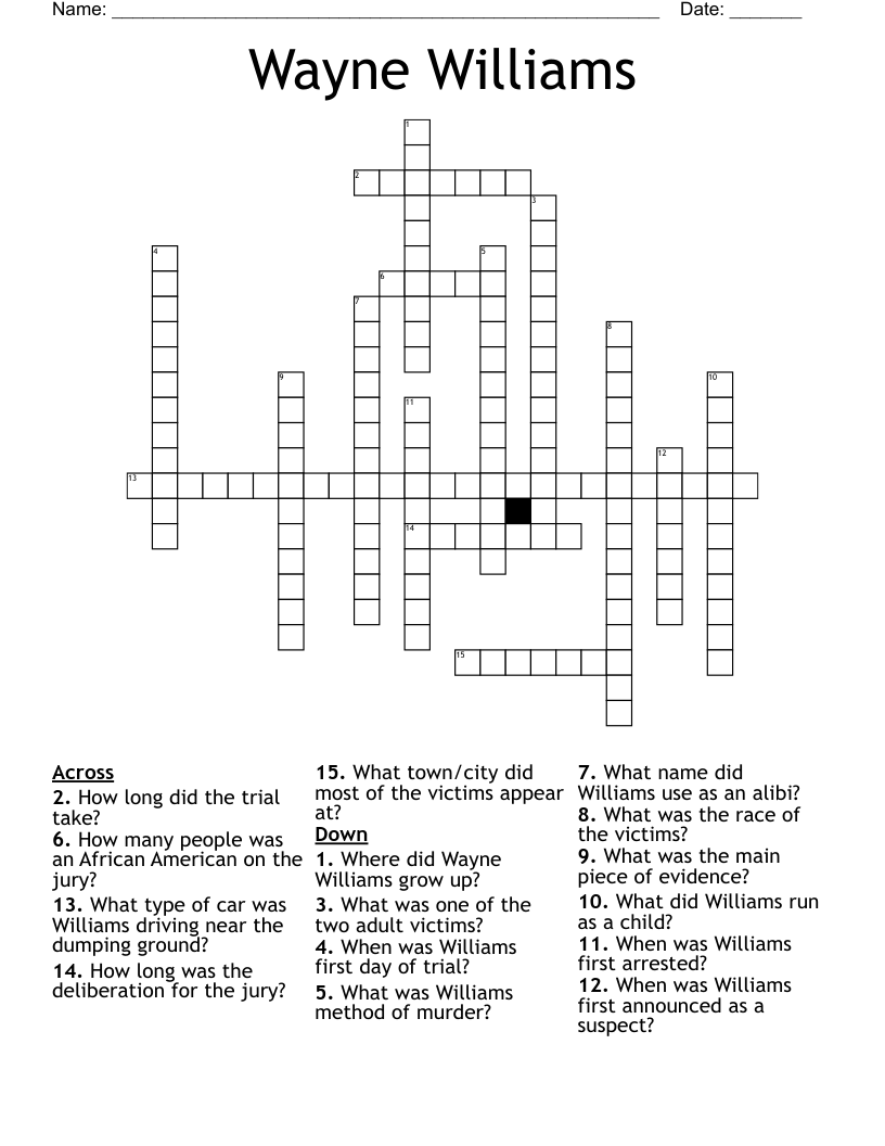 Wayne Williams Crossword WordMint