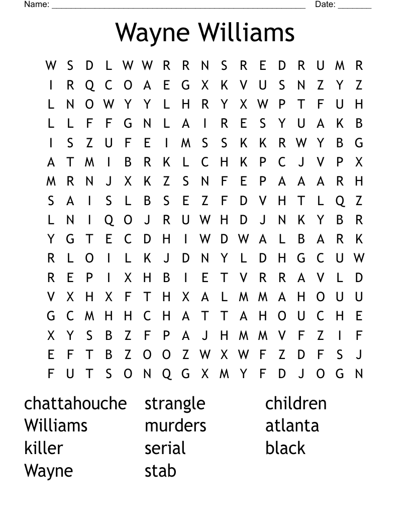 Printable Crossword Puzzles By Wayne Williams