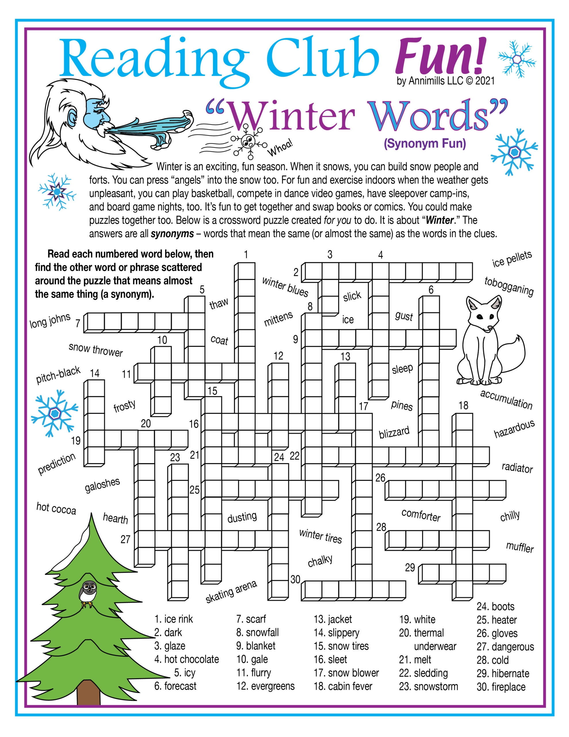 Printable Vocabulary Crossword Puzzles