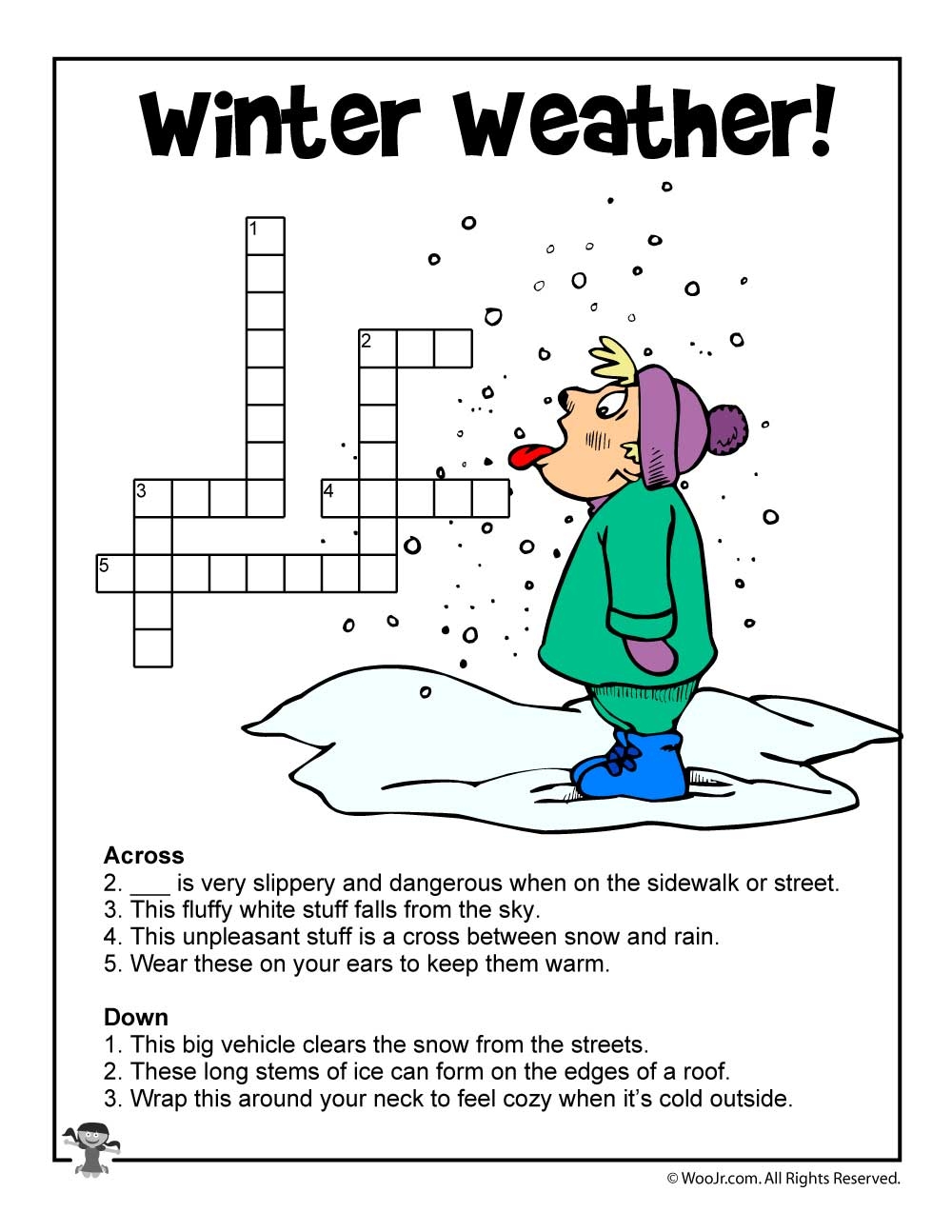 Free Printable Winter Crossword Puzzle