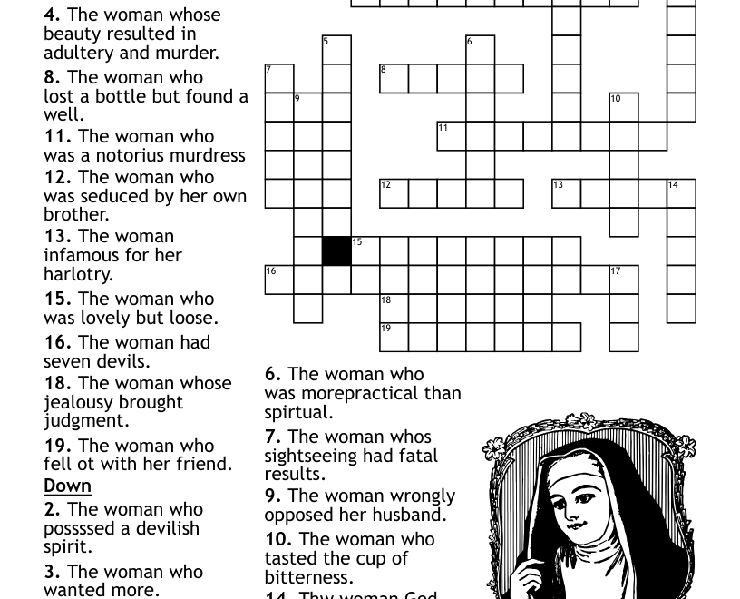 Women Of The Bible Crossword Puzzle WordMint