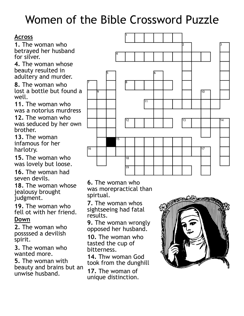 Printable Bible Crosswords