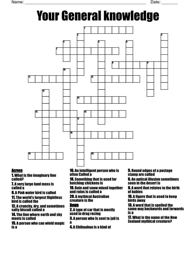 Easy To Medium Crossword Puzzle Printable